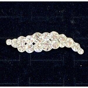 Vintage Rhinestone Pin Sparkling Art Deco Elegant Brooch Estate Find 2" x 0.5"